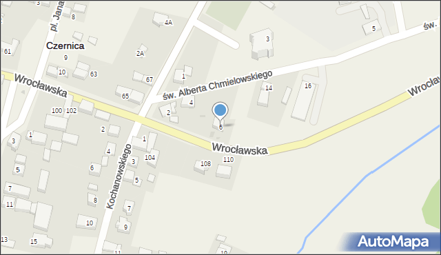 Czernica, św. Brata Alberta Chmielowskiego, 6, mapa Czernica