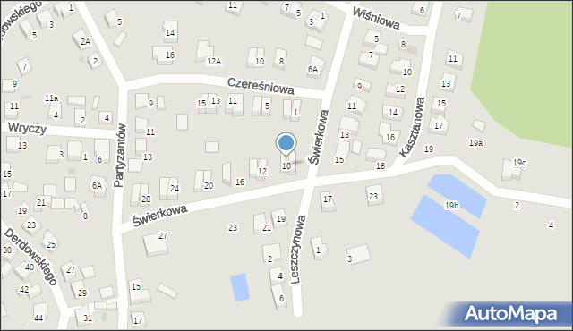 Czersk, Świerkowa, 10, mapa Czersk