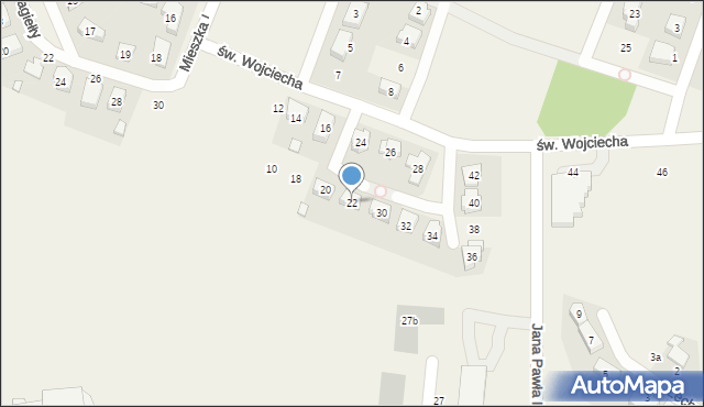 Czerwonak, św. Wojciecha, 22, mapa Czerwonak