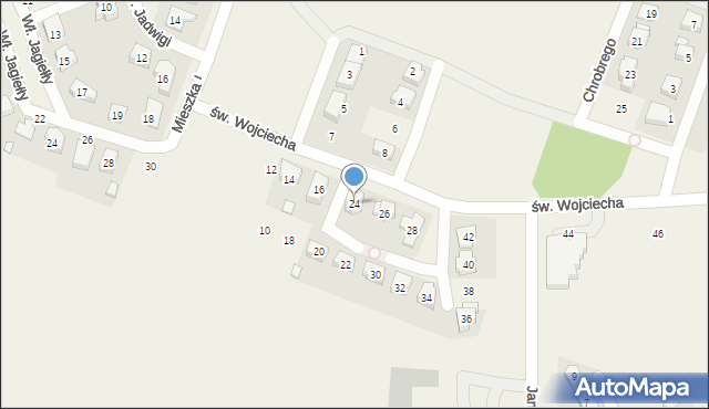 Czerwonak, św. Wojciecha, 24, mapa Czerwonak