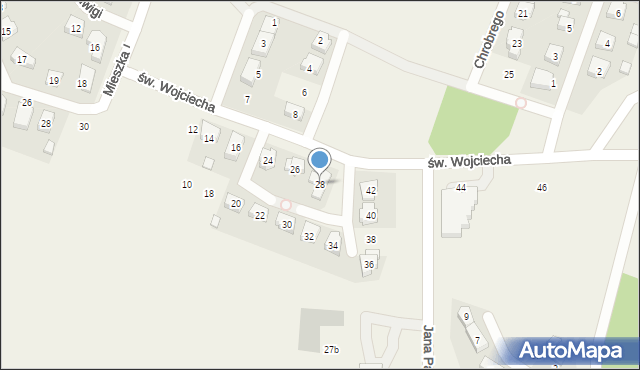 Czerwonak, św. Wojciecha, 28, mapa Czerwonak