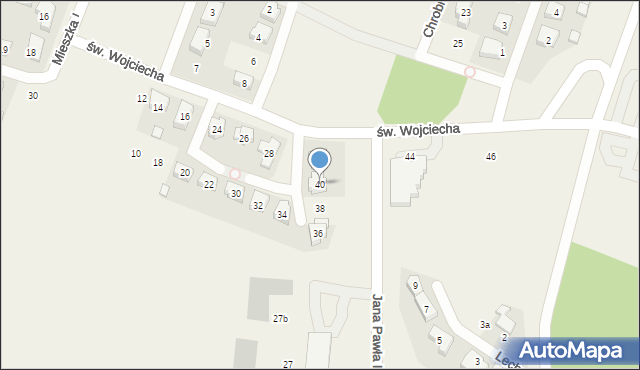 Czerwonak, św. Wojciecha, 40, mapa Czerwonak