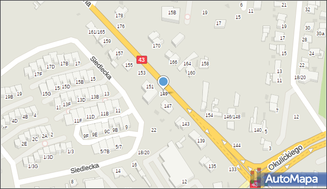 Częstochowa, św. Rocha, 149, mapa Częstochowy