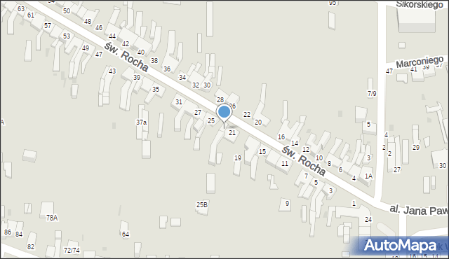 Częstochowa, św. Rocha, 23, mapa Częstochowy