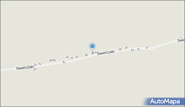 Częstochowa, Świerczaki, 36, mapa Częstochowy