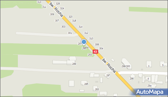 Częstochowa, św. Rocha, 295, mapa Częstochowy