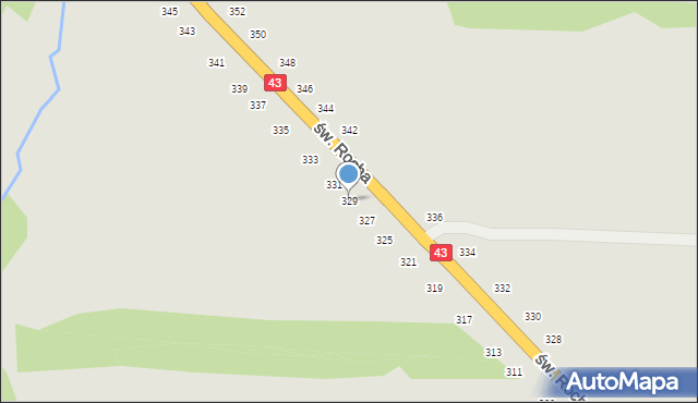 Częstochowa, św. Rocha, 329, mapa Częstochowy