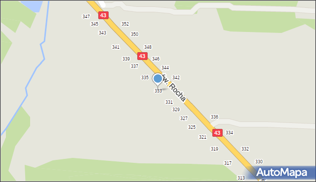 Częstochowa, św. Rocha, 333, mapa Częstochowy