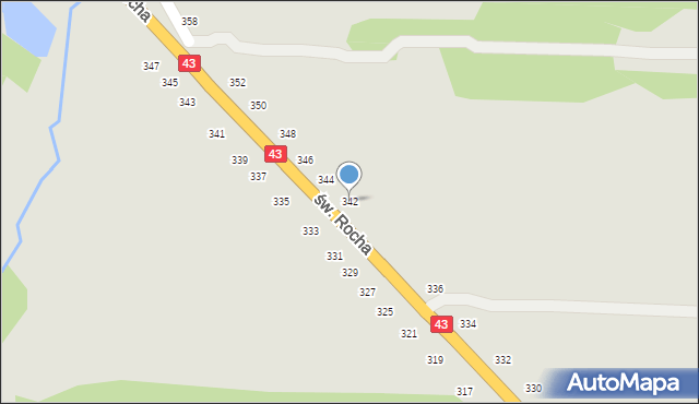 Częstochowa, św. Rocha, 342, mapa Częstochowy