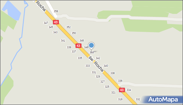 Częstochowa, św. Rocha, 344, mapa Częstochowy