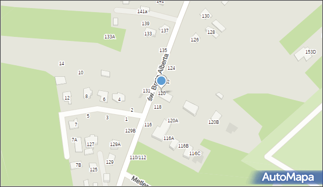 Częstochowa, św. Brata Alberta, 120, mapa Częstochowy