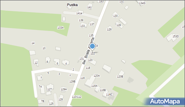 Częstochowa, św. Brata Alberta, 122, mapa Częstochowy