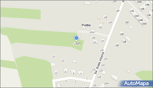Częstochowa, św. Brata Alberta, 133A, mapa Częstochowy