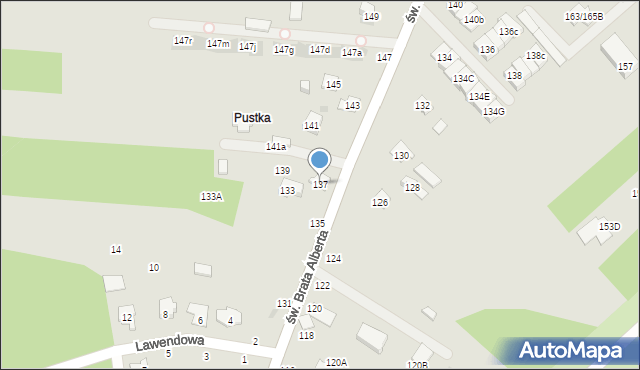 Częstochowa, św. Brata Alberta, 137, mapa Częstochowy