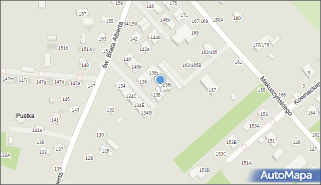 Częstochowa, św. Brata Alberta, 138a, mapa Częstochowy