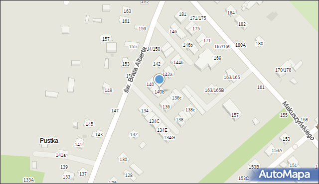 Częstochowa, św. Brata Alberta, 140b, mapa Częstochowy