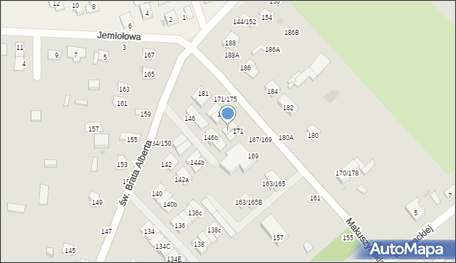 Częstochowa, św. Brata Alberta, 173, mapa Częstochowy