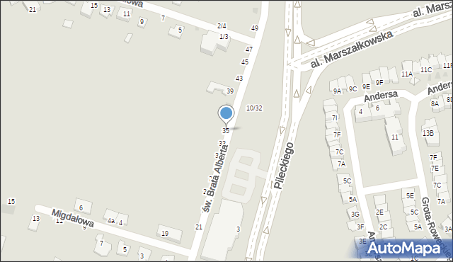 Częstochowa, św. Brata Alberta, 35, mapa Częstochowy