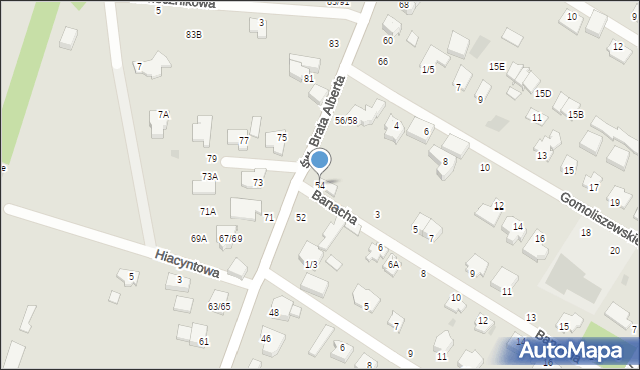 Częstochowa, św. Brata Alberta, 54, mapa Częstochowy