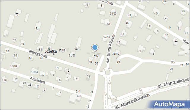 Częstochowa, św. Brata Alberta, 57, mapa Częstochowy