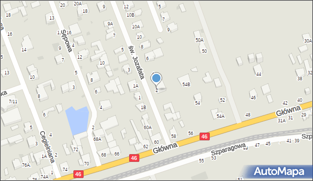 Częstochowa, św. Jozafata, 2, mapa Częstochowy