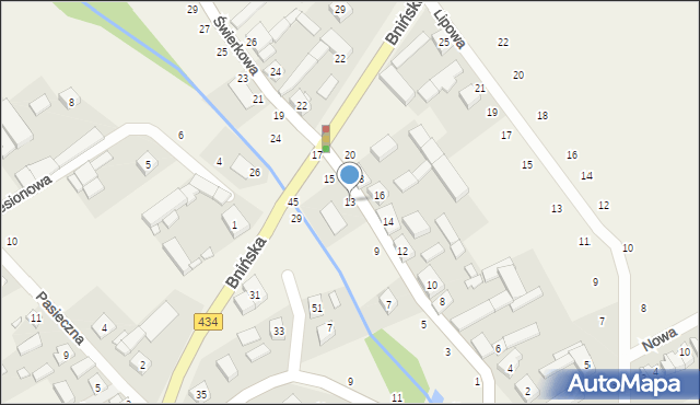 Czmoń, Świerkowa, 13, mapa Czmoń