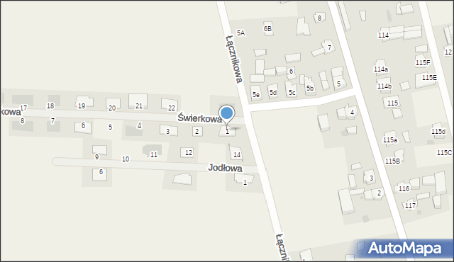Dąbcze, Świerkowa, 1, mapa Dąbcze