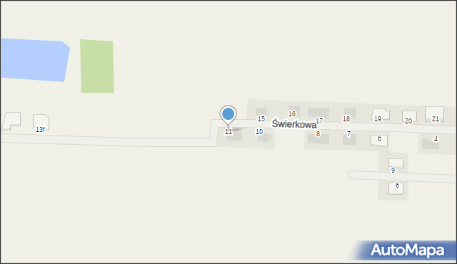 Dąbcze, Świerkowa, 11, mapa Dąbcze