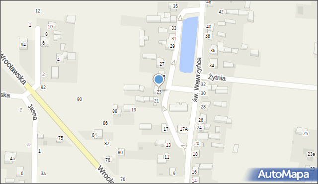 Dąbrowa, św. Wawrzyńca, 23, mapa Dąbrowa
