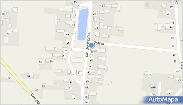 Dąbrowa, św. Wawrzyńca, 30, mapa Dąbrowa