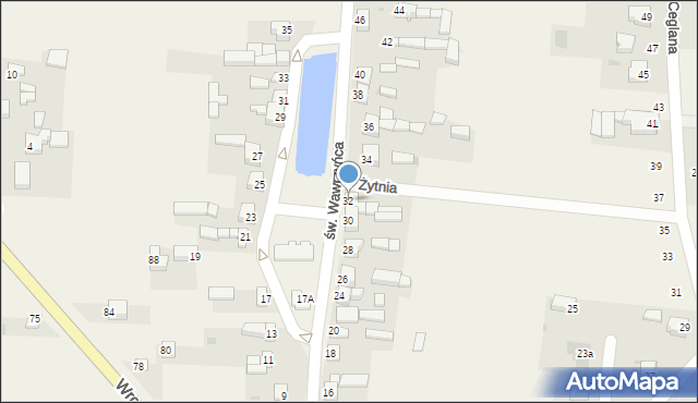 Dąbrowa, św. Wawrzyńca, 32, mapa Dąbrowa