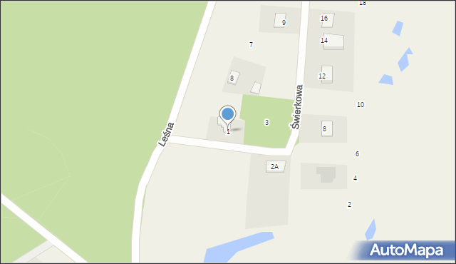 Dąbrowa Chełmińska, Świerkowa, 1, mapa Dąbrowa Chełmińska