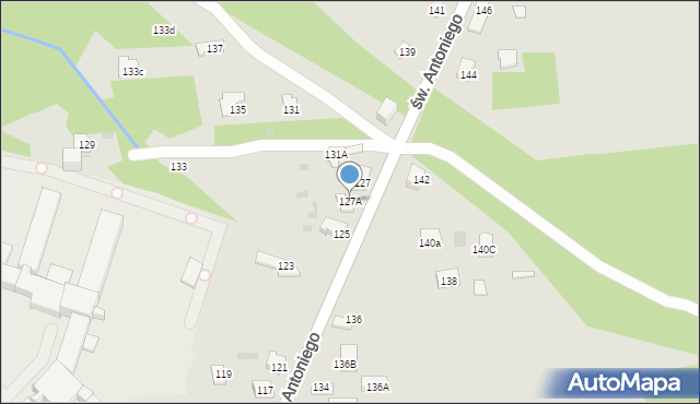 Dąbrowa Górnicza, św. Antoniego, 127A, mapa Dąbrowa Górnicza