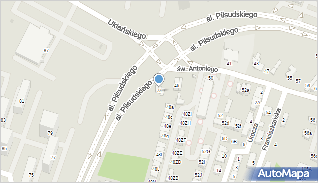 Dąbrowa Górnicza, św. Antoniego, 44, mapa Dąbrowa Górnicza