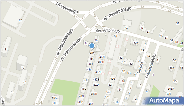 Dąbrowa Górnicza, św. Antoniego, 48a, mapa Dąbrowa Górnicza