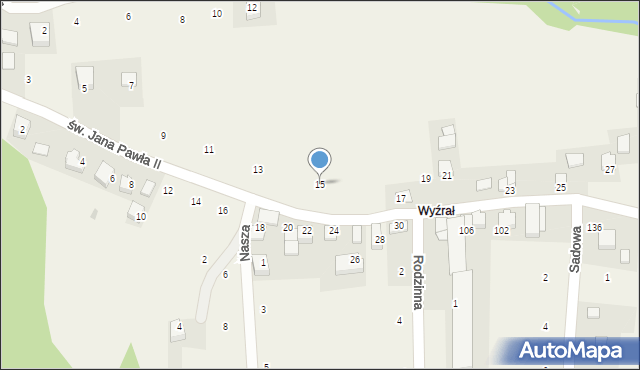 Dąbrowa Szlachecka, św. Jana Pawła II, 15, mapa Dąbrowa Szlachecka