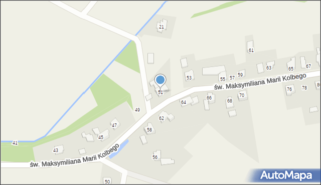 Dankowice, św. Maksymiliana Marii Kolbego, 51, mapa Dankowice