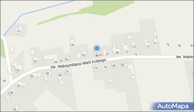 Dankowice, św. Maksymiliana Marii Kolbego, 65, mapa Dankowice