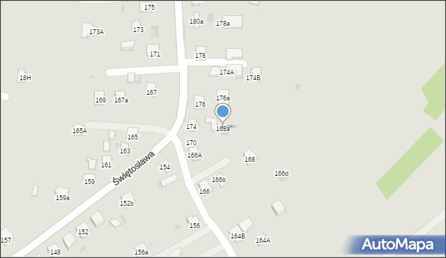 Dębica, Świętosława, 168a, mapa Dębicy