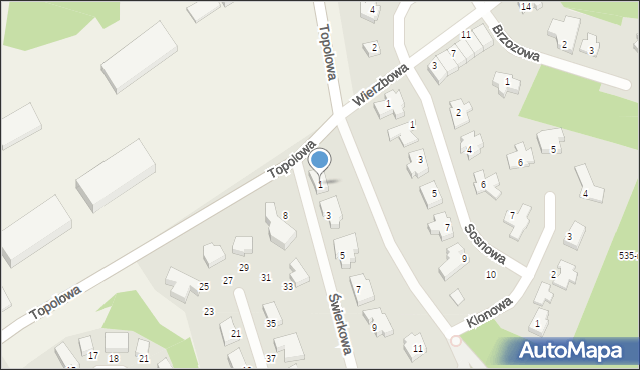 Dolaszewo, Świerkowa, 1, mapa Dolaszewo