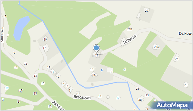 Dzikowo, Świerkowa, 12, mapa Dzikowo