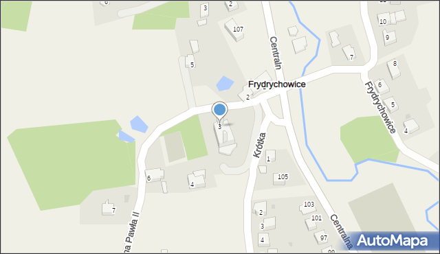 Frydrychowice, św. Jana Pawła II, 3, mapa Frydrychowice