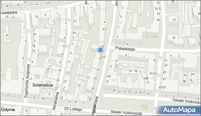 Gdynia, Świętojańska, 12, mapa Gdyni