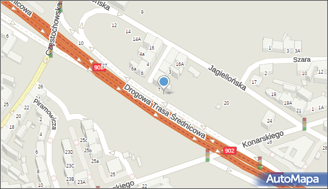 Gliwice, św. Katarzyny, 7a, mapa Gliwic