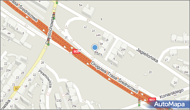 Gliwice, św. Katarzyny, 8a, mapa Gliwic