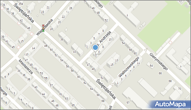 Gliwice, św. Andrzeja, 2, mapa Gliwic