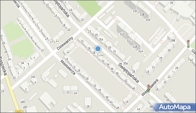 Gliwice, Świętojańska, 30, mapa Gliwic