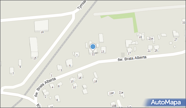 Gliwice, św. Brata Alberta, 11, mapa Gliwic