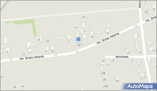 Gliwice, św. Brata Alberta, 29, mapa Gliwic