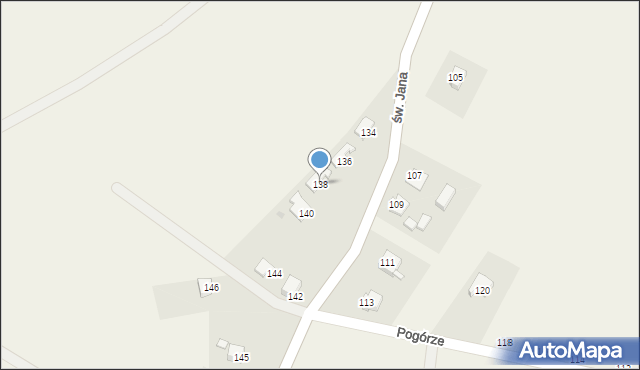 Głowienka, św. Jana, 138, mapa Głowienka